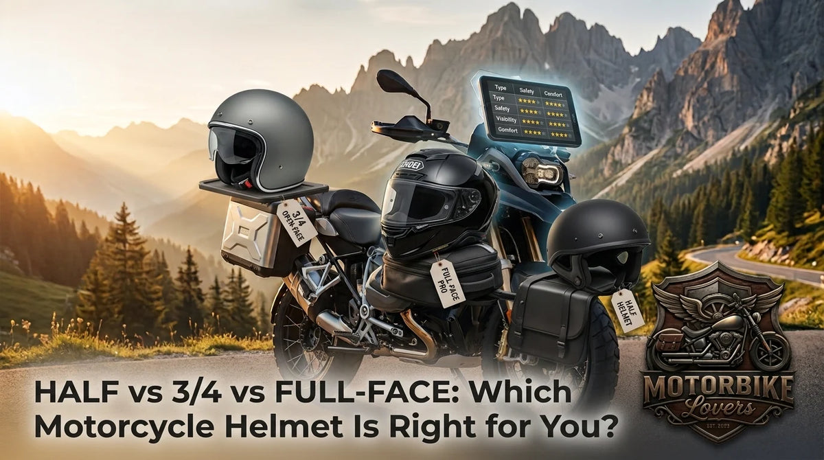 Half Helmet vs 3/4 vs Full-Face: Which Motorcycle Helmet Is Right for You? (2026 Guide)