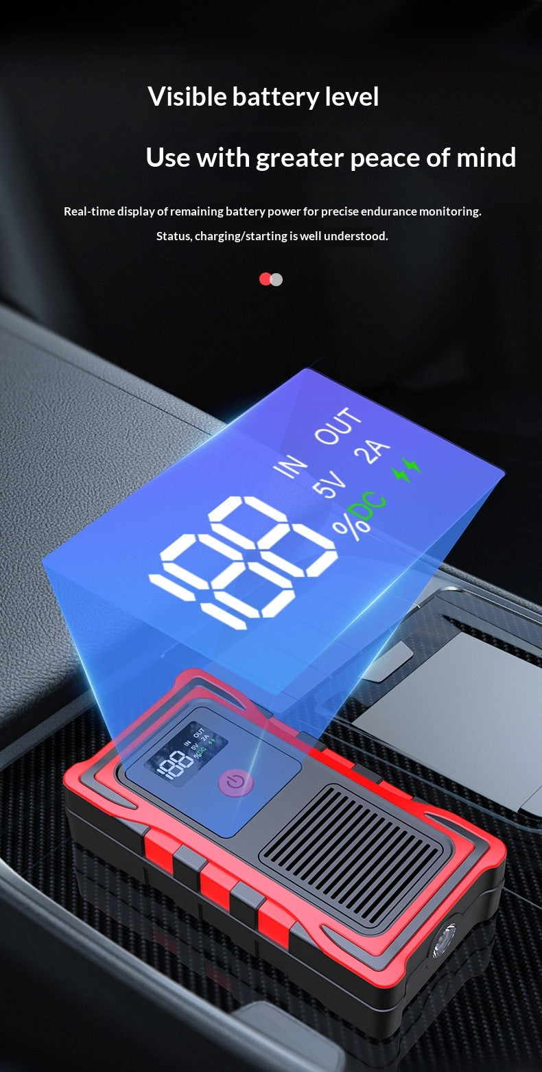 3-in-1 Portable Jump Starter – Air Pump, Power Bank, Emergency Light | 12V