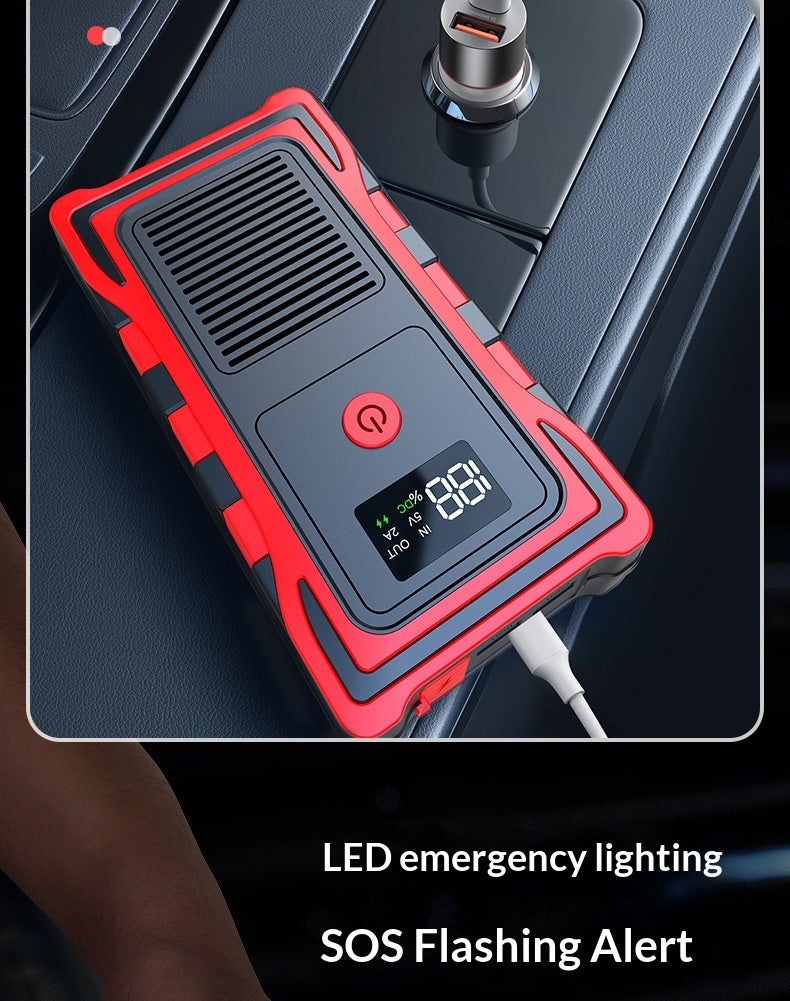 3-in-1 Portable Jump Starter – Air Pump, Power Bank, Emergency Light | 12V