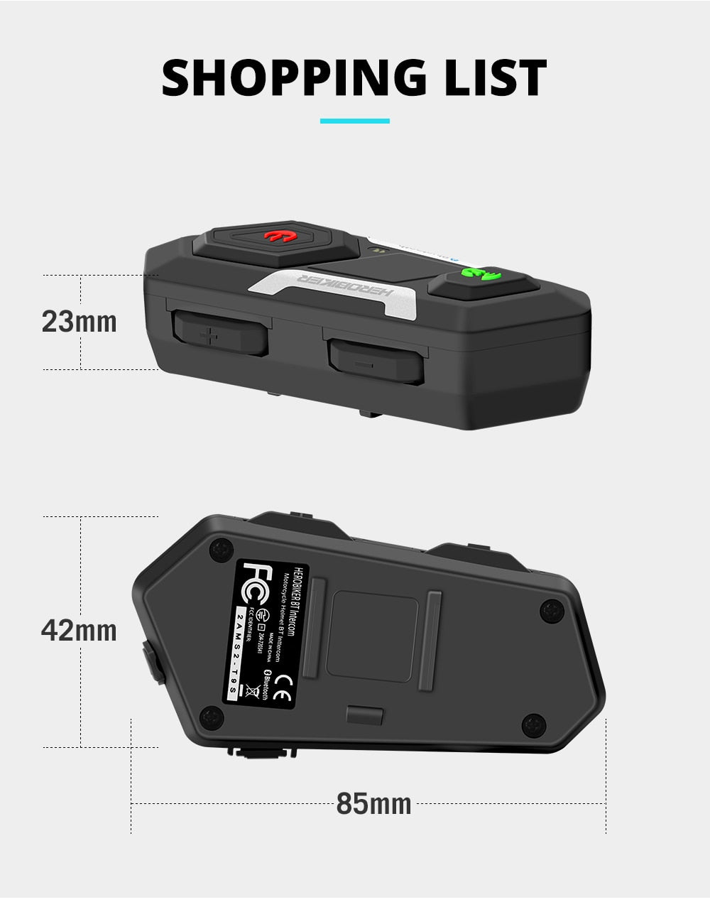 HEROBIKER 1200m Motorcycle Helmet Intercom – Waterproof Bluetooth Headset