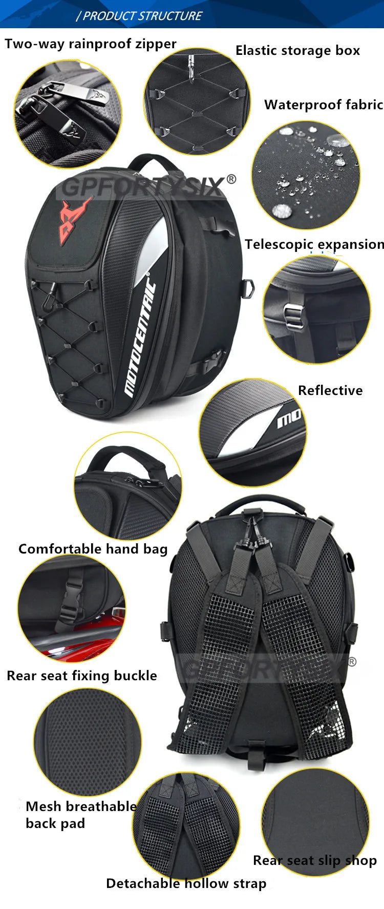 Motocentric Expandable Motorcycle Tail Bag - product image 21