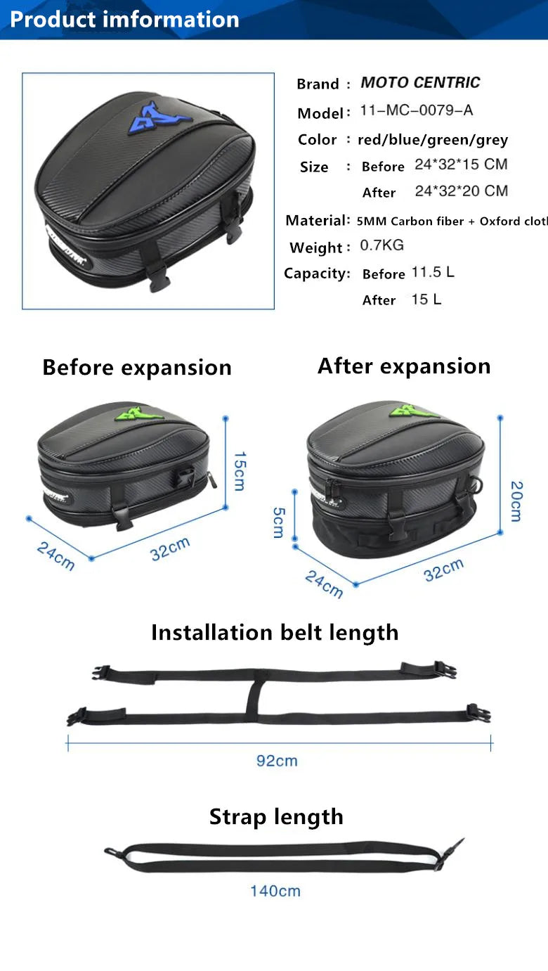 Motocentric Expandable Motorcycle Tail Bag - product image 20