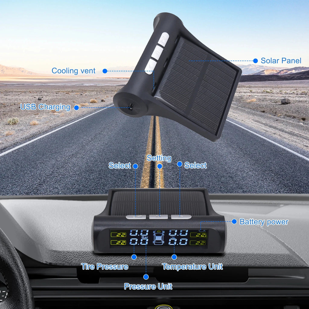 Solar TPMS Tire Pressure Monitoring System with 4 Sensors - product image 5