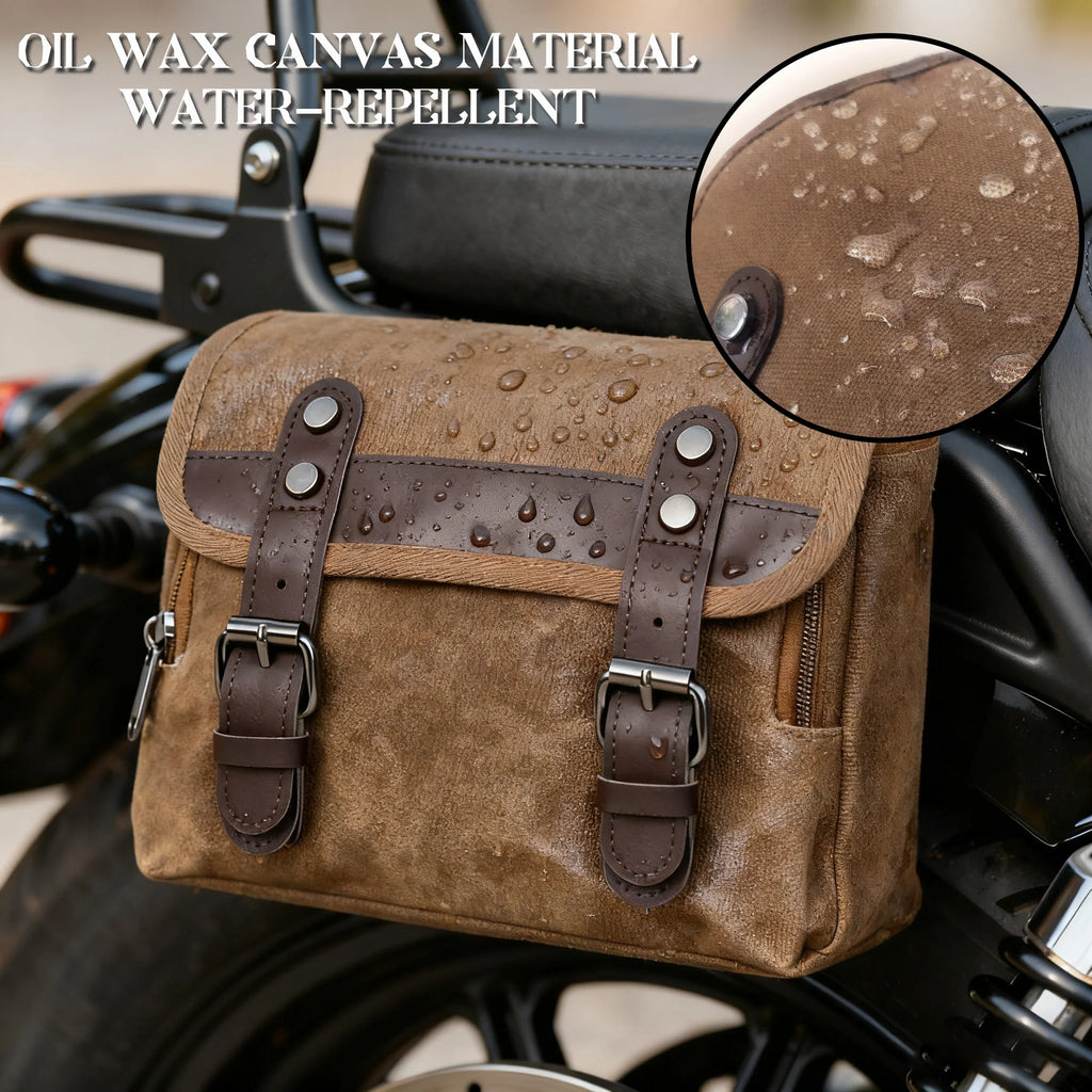 Waxed Canvas Motorcycle Saddle Bag - product image 10