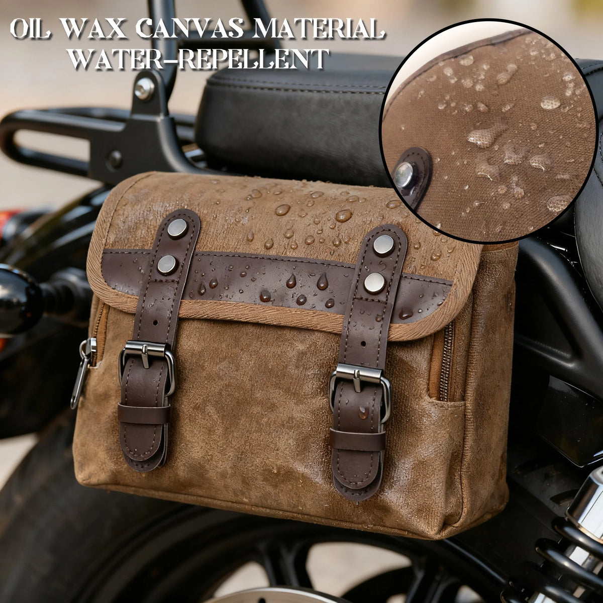 Waxed Canvas Motorcycle Saddle Bag - product image 10