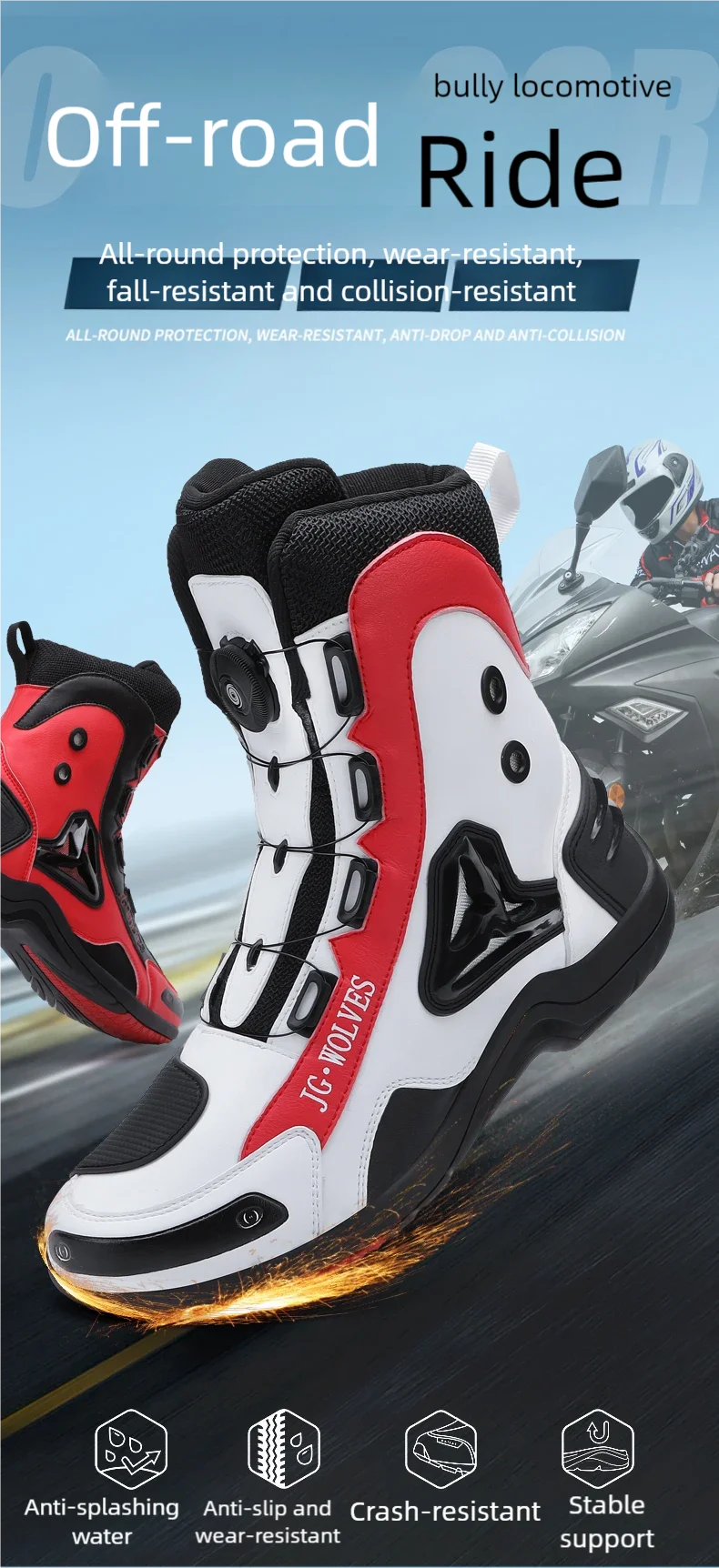 High-Top All-Season Motorcycle Riding Boots - product image 10
