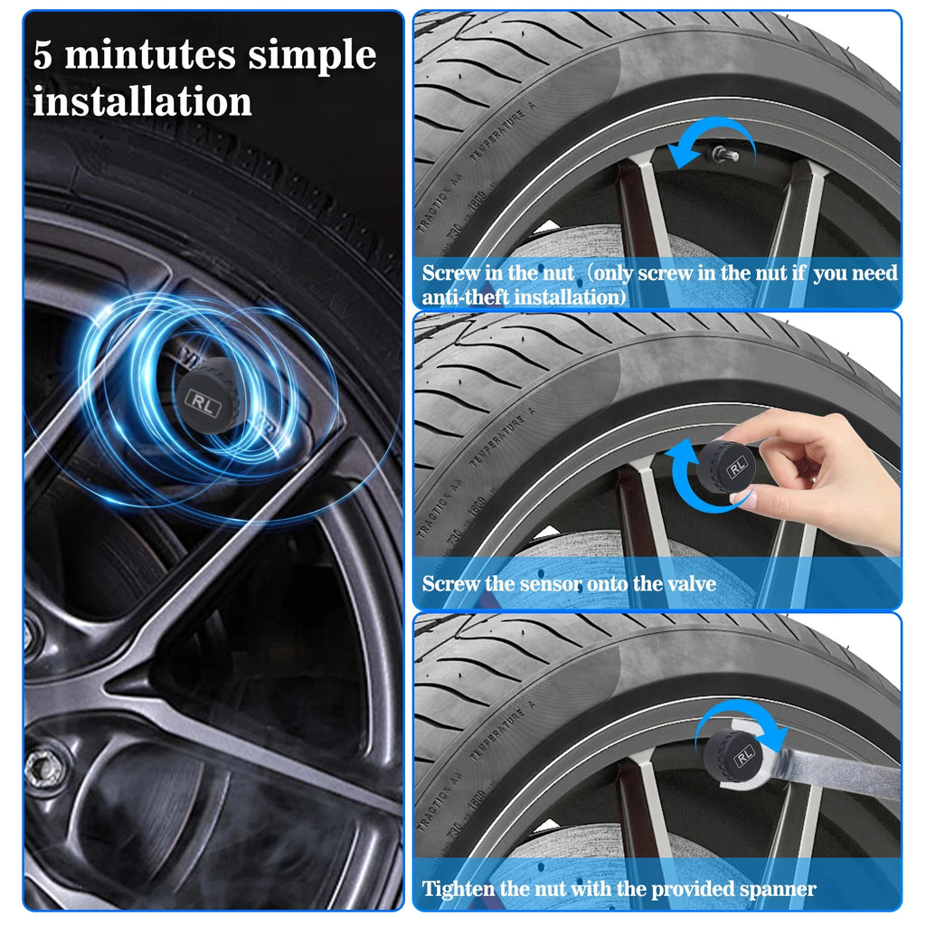 Solar TPMS Tire Pressure Monitoring System with 4 Sensors - product image 6