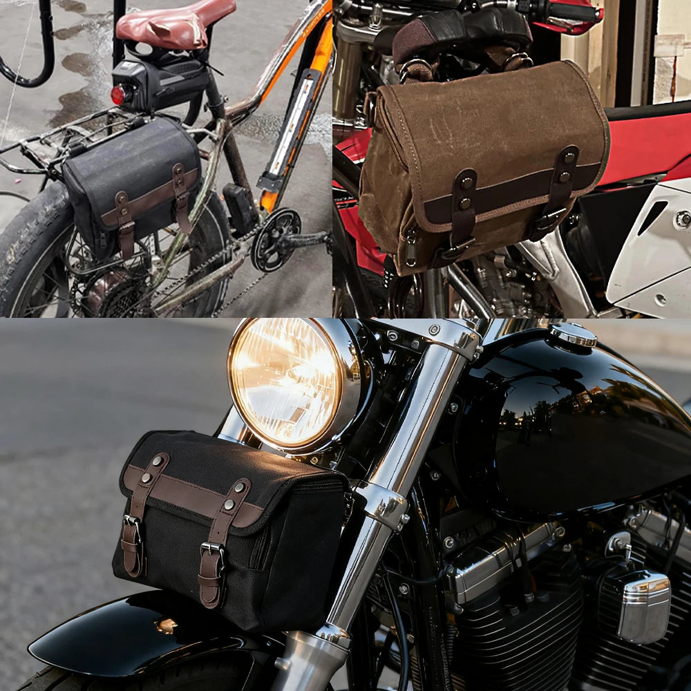 Waxed Canvas Motorcycle Saddle Bag - product image 16