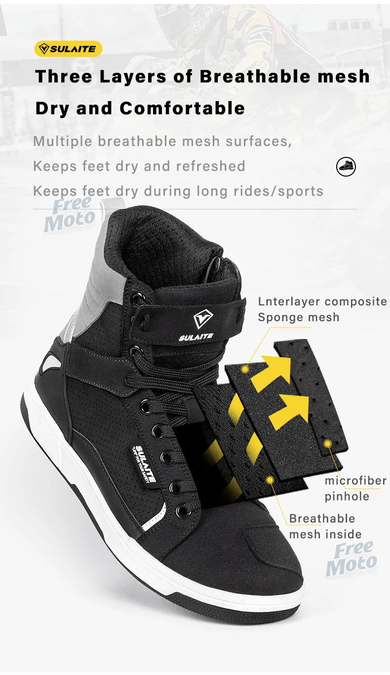 Breathable Motorcycle Riding Boots with Shift Pad - product image 17