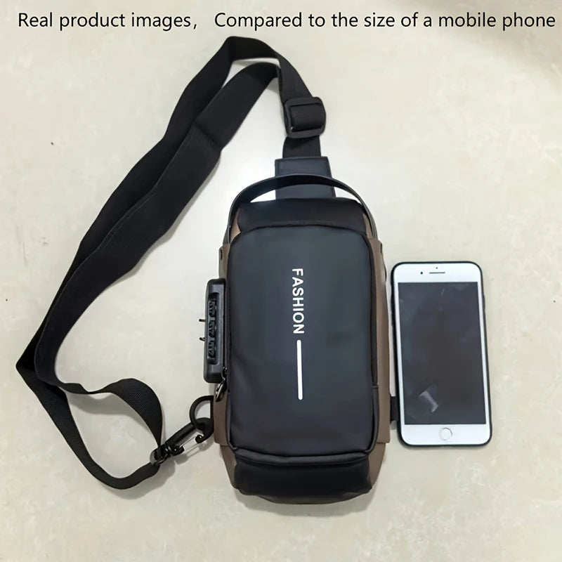 Men's motorcycle sling bag phone pocket
