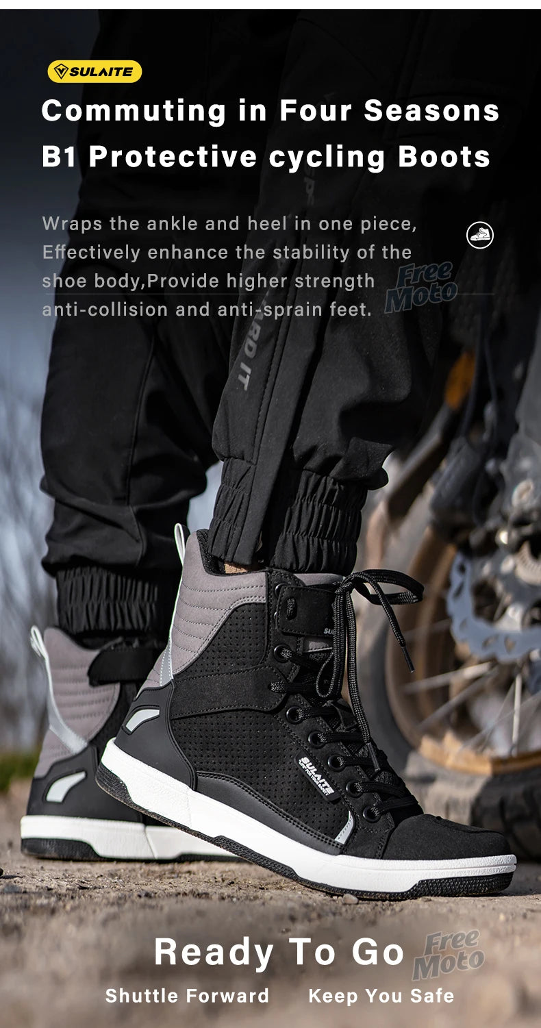 Breathable Motorcycle Riding Boots with Shift Pad - product image 10