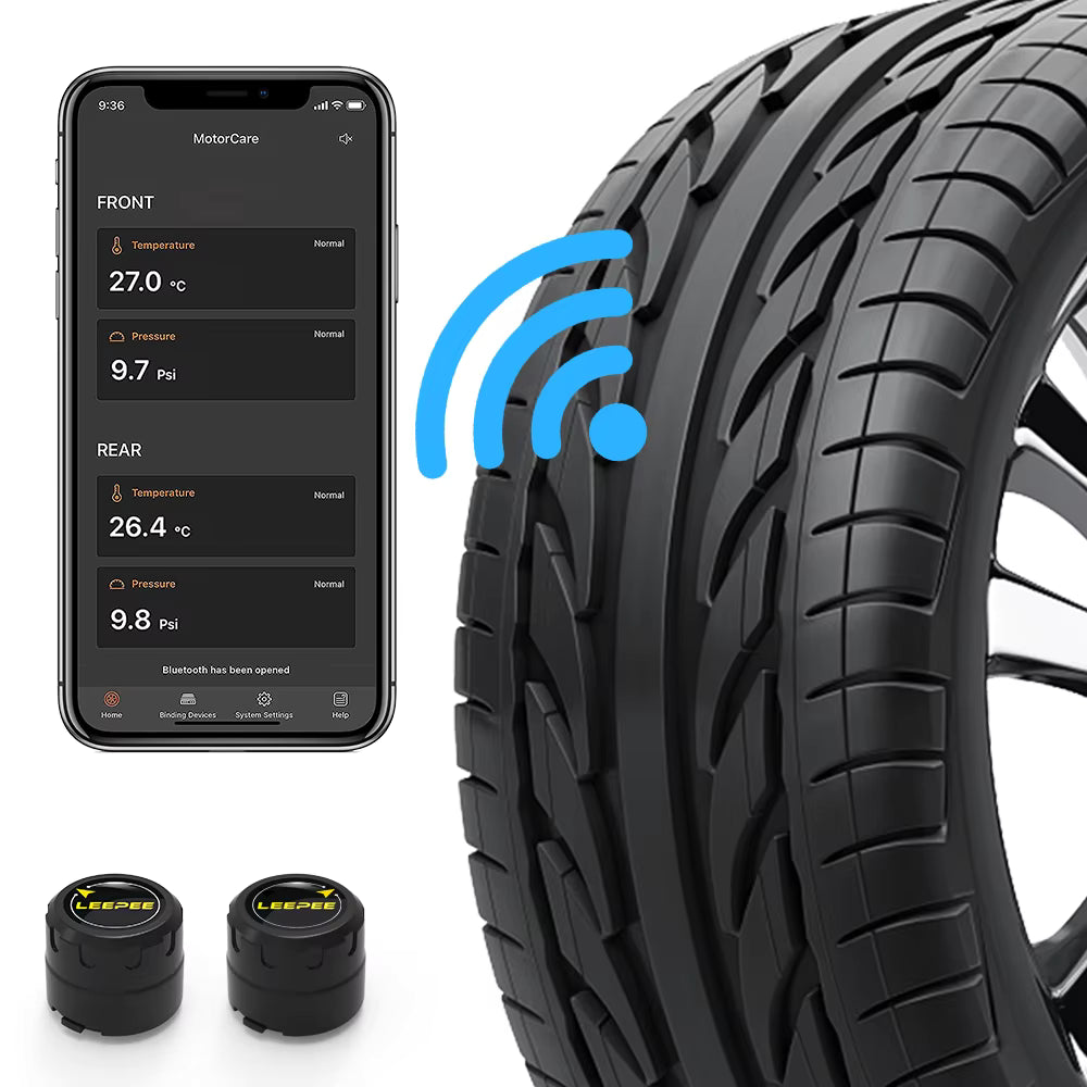 Motorrad TPMS 2 Sensoren Bluetooth 4.0 5.0 Reifendrucküberwachungssystem Pit Bike Reifenprüfer Diagnose-Set Motorrad Zubehör