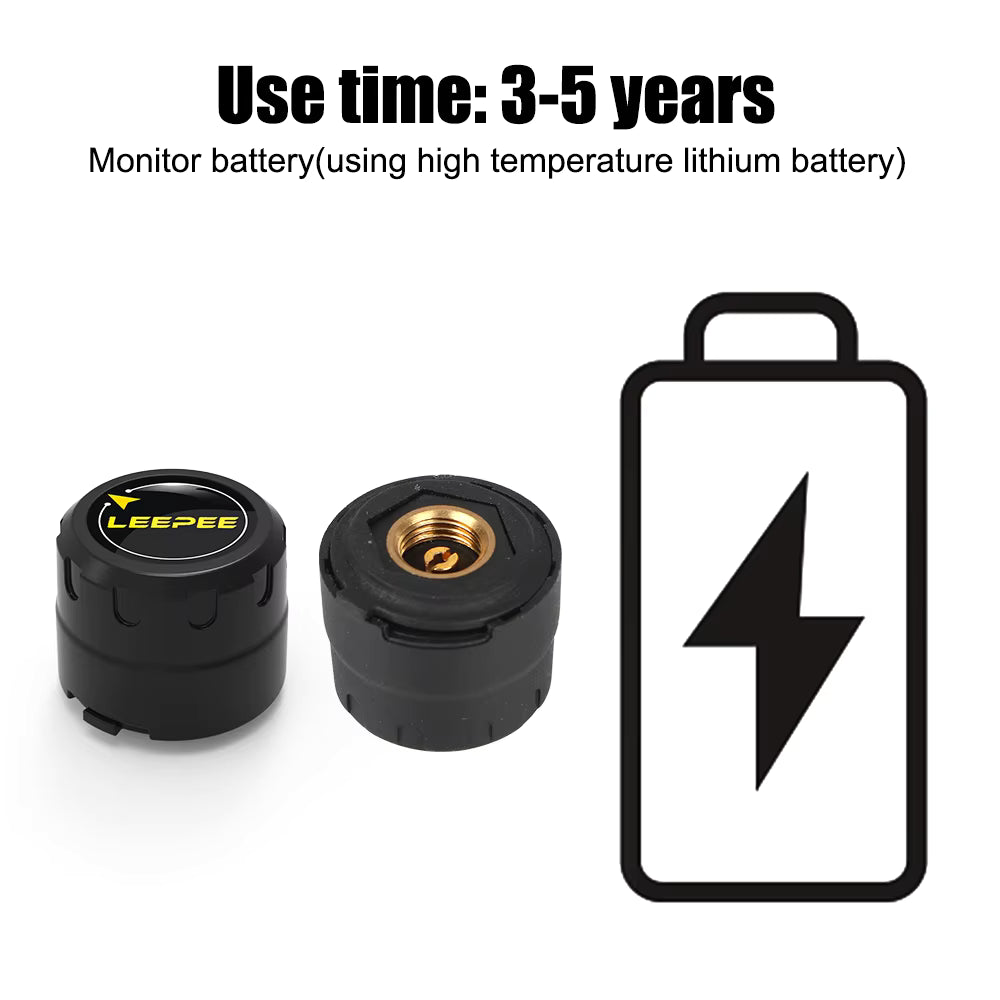Motorrad TPMS 2 Sensoren Bluetooth 4.0 5.0 Reifendrucküberwachungssystem Pit Bike Reifenprüfer Diagnose-Set Motorrad Zubehör
